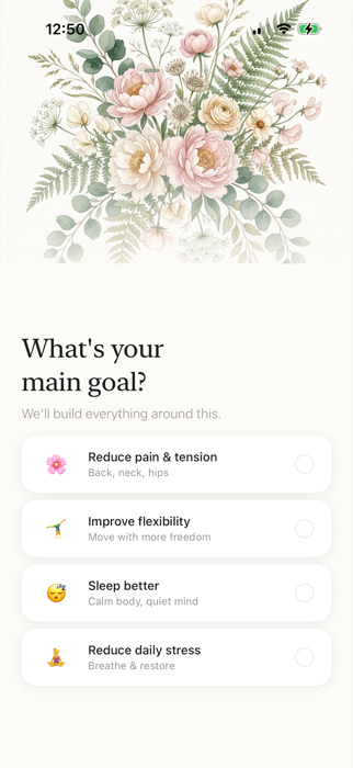 Choose your main goal screen