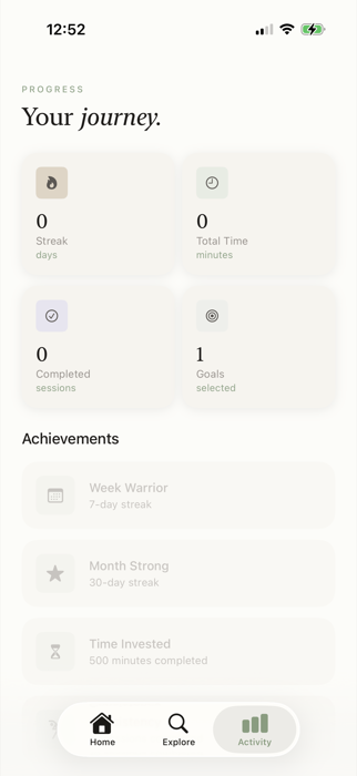 Your journey progress screen