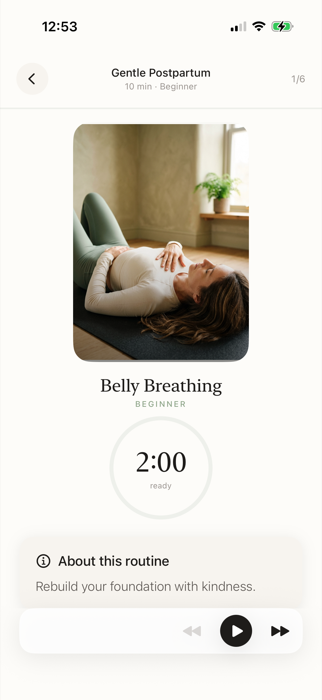 Gentle postpartum routine